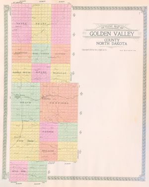 1919년 노스다코타주 골든밸리군 개략 지도