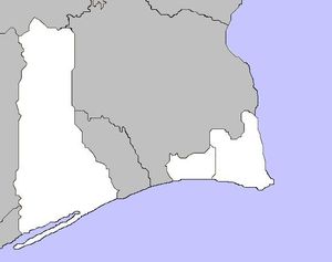 빌라 헤알 드 산투 안토니우의 행정구역 분포 (왼쪽부터: 빌라 노바 드 카셀라, 몬테 고르도, 빌라 헤알 드 산투 안토니우 교구)