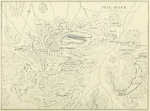 1871-77 팔레스타인 탐험 기금 조사에서 본 텔 게제르, 아부 슈샤도 보임