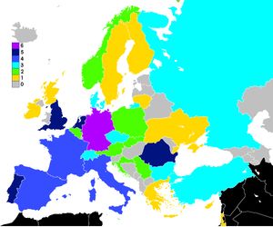 각 국가별 1라운드 진출팀 수