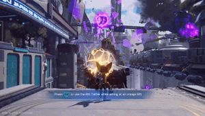 라쳇이 "리프트 테더"를 사용하여 구역 사이를 빠르게 이동한다.