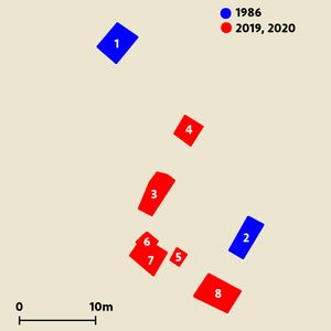 유물 8개 구덩이 배치도