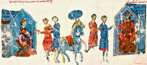 마드리드 스카일리체스에 묘사된 테오도라와 보리스 1세 사이의 사절 파견