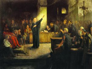 토르다의 국민 회의. Aladár Körösfői-Kriesch의 그림