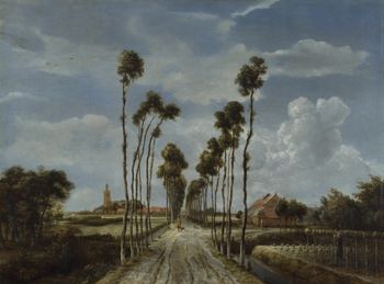 마인데르트 호베마의 『미델하르니스의 가로수길』(The avenue Middelharnis), 1689년, 캔버스에 유채, 103.5×141cm, 런던 내셔널 갤러리