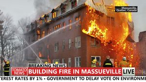 로어 서드의 하단에 있는 뉴스 속보의 예시