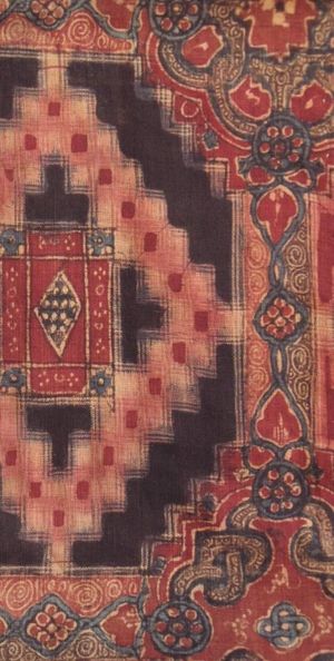 코로만델 해안에서 유래한 사라사 친츠, 17세기 또는 18세기, 일본 시장을 위해 제작됨. 개인 소장, 나라현.