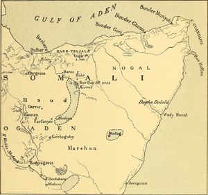 소말릴란드에서 디바타그의 역사적 분포를 보여주는 1894년 지도