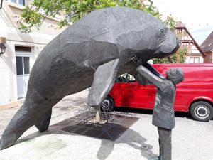 Bad Windsheim에 있는 게오르크 빌헬름 슈텔러를 기념하는 동상