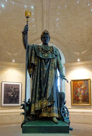 필리프 조제프 앙리 르메르, 나폴레옹, 산업의 보호자, 1854. 찬미받는 "문명화된 제국주의"의 상징.