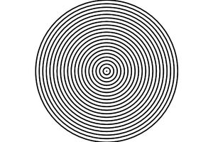 두 개의 동심원을 겹쳐서 만든 무아레 패턴