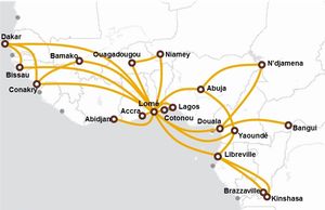 ASKY 항공의 취항 노선도