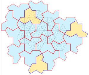 여덟 개의 연으로 만들어진 원형 타일의 일부