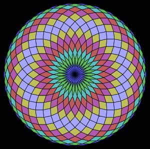 420개의 마름모로 분할된 30각형