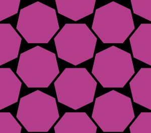 정칠각형으로 유클리드 평면을 가장 조밀하게 채운 이중 격자 채움, 모든 볼록 집합 중 가장 낮은 최대 채움 밀도를 가질 것으로 추정됨