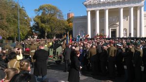 2018년 리투아니아 파르티잔 사령관 아돌파스 라마나우스카스-바나가스의 국장