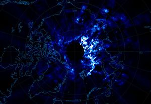 북극 상공의 극 중간권 구름