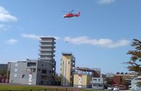 미야기현 방재 항공대의 훈련이 미야기현 소방학교에서 진행됨