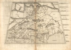 프톨레마이오스의 아시아 10번째 지도, 갠지스 강 유역의 인도를 묘사, 15세기 복제본