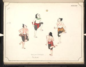 19세기의 친론 게임 수채화.