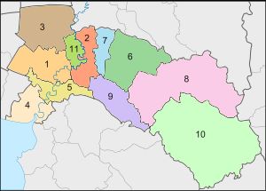 차층사오 주의 11개 구 지도