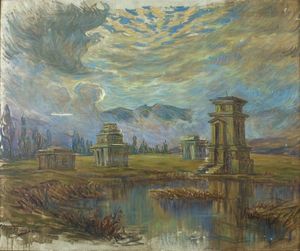 막스 플라이셔(Max Fleischer)가 1912년에 그린 디엥 사원 단지 그림