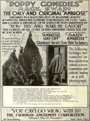 프로먼 엔터테인먼트 사에서 제작한 스웨인이 출연한 코미디 영화 광고