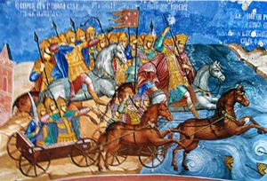 홍해 횡단, 1640년대 러시아 야로슬라블의 벽화