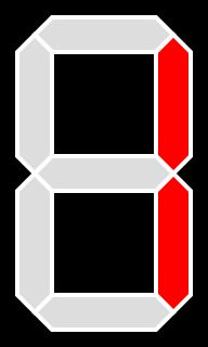 숫자 1 (bc 세그먼트 켬)