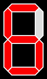 숫자 6 (acdefg 세그먼트 켬, 꼬리 있음)