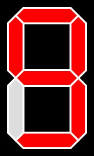 숫자 9 (abcdfg 세그먼트 켬, 꼬리 있음)