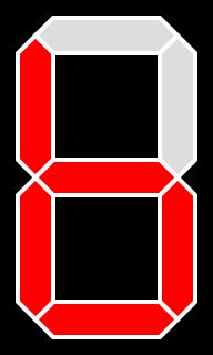 숫자 6 (cdefg 세그먼트 켬, 꼬리 없음)