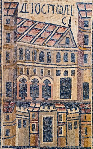 8세기 CE, 움 아르-라사스 모자이크화에 묘사된 리다