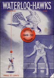 워털루 호크스 1949-50 시즌의 친필 사인 프로그램.