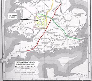 지도는 고대 아든 숲의 경계를 보여준다