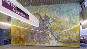 지하철역 아스펀 노르트(U2)의 그림 Aspern Affairs (1912)