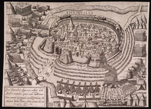 1558년 니콜라스 베아트리제에 의한 티옹빌 공방전의 모습, 뉴베리 도서관의 프랑코 노바코 컬렉션