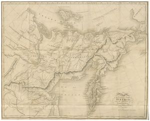 "티키겐" 랜드가 있는 동 시베리아 지도(1825)