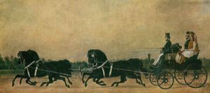 1845년, 전통 의상을 입은 알바니아 경호원을 대동한 베그자데 그리고레 그리. 기가.