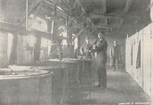 1918년 포트 도버의 생선 기름 추출 과정