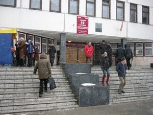 벨라루스 민스크의 한 투표소.