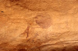 알제리 남동부 타실리 나제르 유네스코 세계유산에 있는 동굴 벽화.