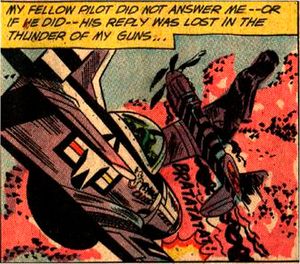 리히텐슈타인은 DC 코믹스의 다음 호인 All-American Men of War 90호 (1962년 4월)에서 이 이미지를 공격기로 대체했을 수 있다.