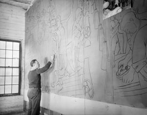 저지 홈스테드 벽화를 위한 샨의 시노피아 드로잉 (1938)