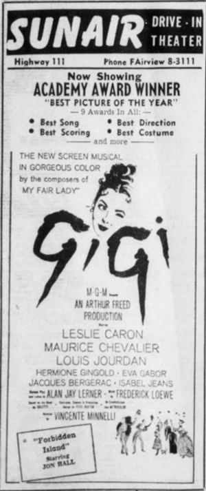 드라이브 인 광고, 1959년