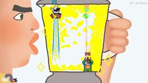 게임 캐릭터들은 서로 다르게 플레이하며, 여기서는 플레이어 1로 오르블론이, 플레이어 2로 18-볼트가 등장한다.