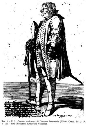 톨로메오 역할을 맡았던 가에타노 베렌슈타트의 캐리커처