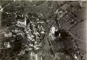 발터 미텔홀처(1919)가 촬영한 200m 상공에서 본 항공 사진