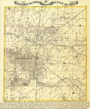 1872년 잭슨빌 인근에 거주하는 포르투갈 토지 소유주를 보여주는 지도