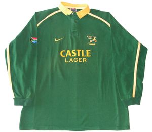 2002년 남아프리카공화국 유니폼, 나이키 제작, 왼쪽 옆에 스프링복 엠블럼